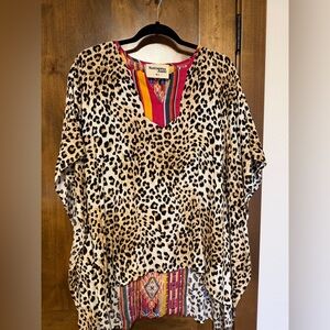 Savanna Jane Leopard Print Top with Multicolor Accents